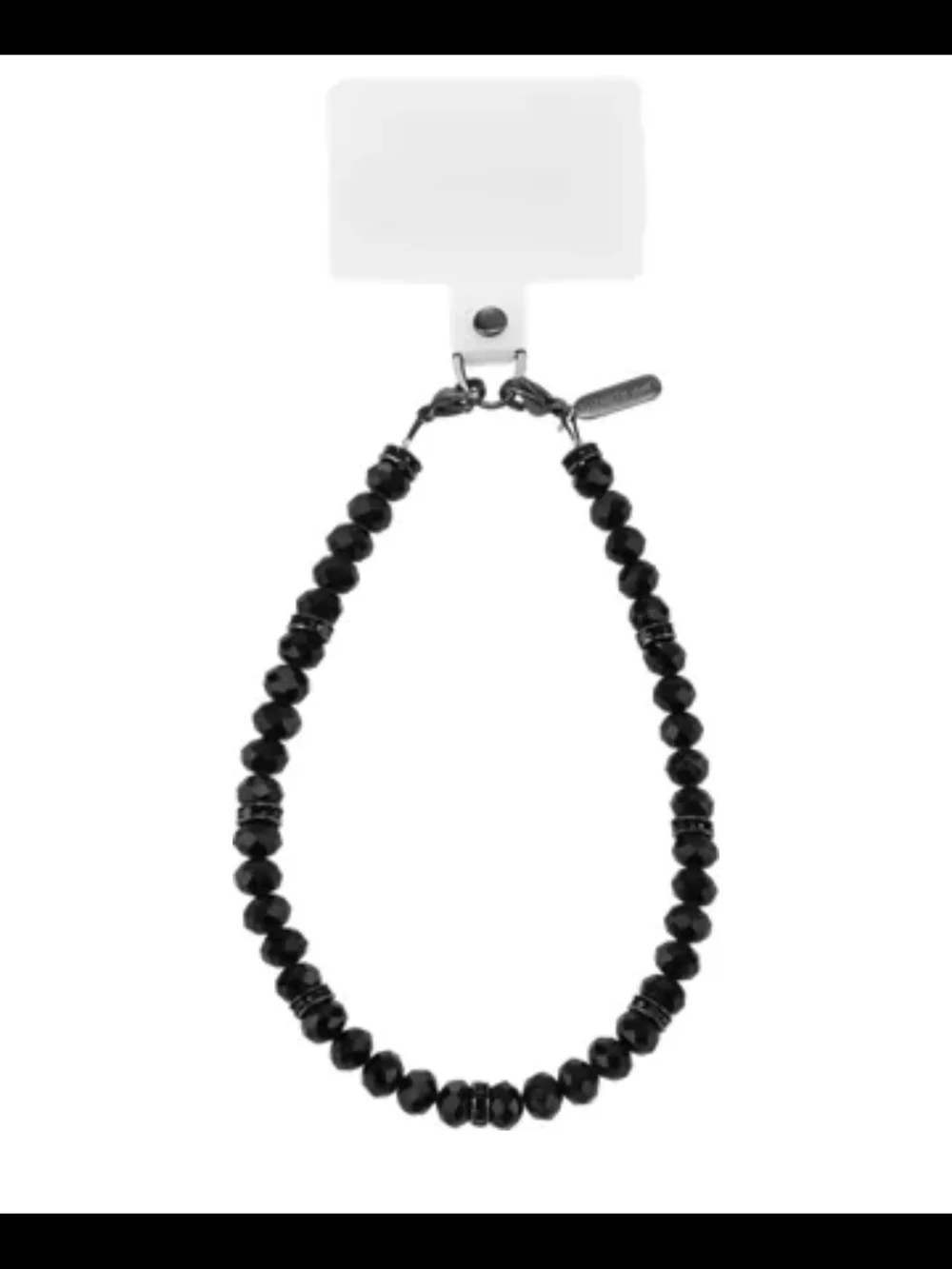 Black Beaded Badge Lanyard with Lobster Clasps